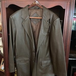 Roundtree &Yorke Brown Leather Blazer XL